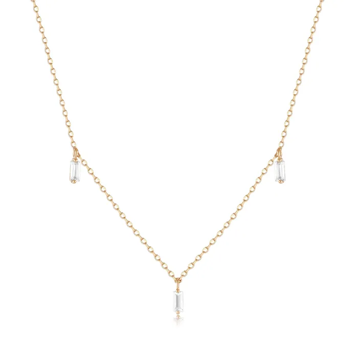 Marina Floating Triple Baguette White Sapphire Necklace Aurelie Gi Necklaces Marina Floating Triple Baguette White Sapphire Necklace Aurelie Gi Necklaces