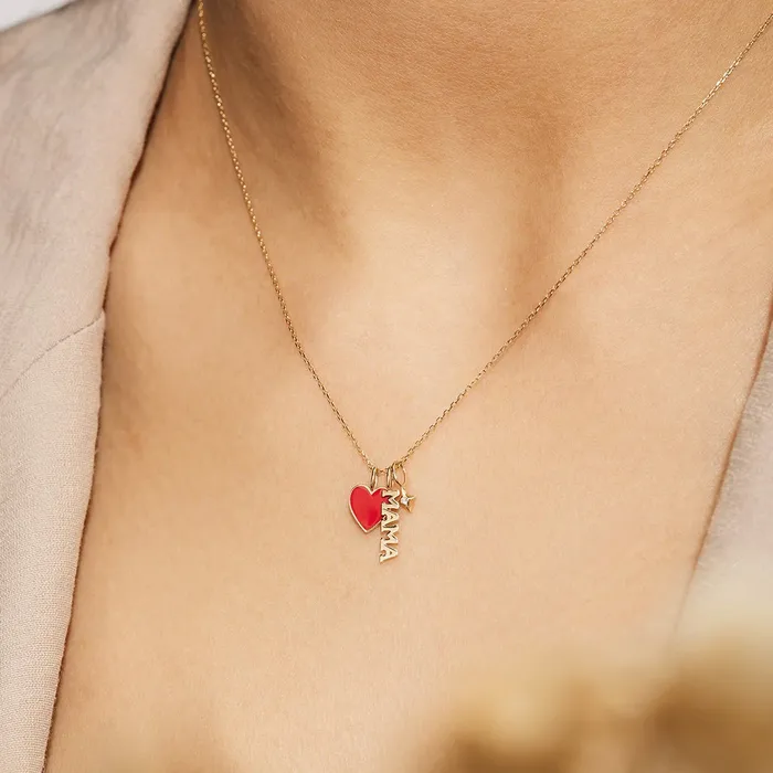 Necklaces Aurelie Gi Dulcie Tiny Candy Red Heart Pendant Necklaces Aurelie Gi Dulcie Tiny Candy Red Heart Pendant