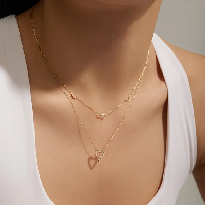 Necklaces Aurelie Gi SAYLOR LabGrown Diamond Heart Necklace