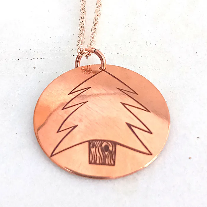 Necklaces Cherokee Copper Pine Tree Pendant Necklace