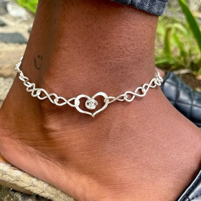 Necklaces Crucian Gold Heart Anklet