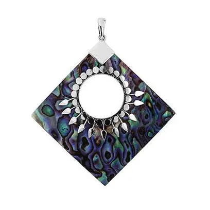 Necklaces Elisa Ilana Abalone Shell Sterling Silver Pendant