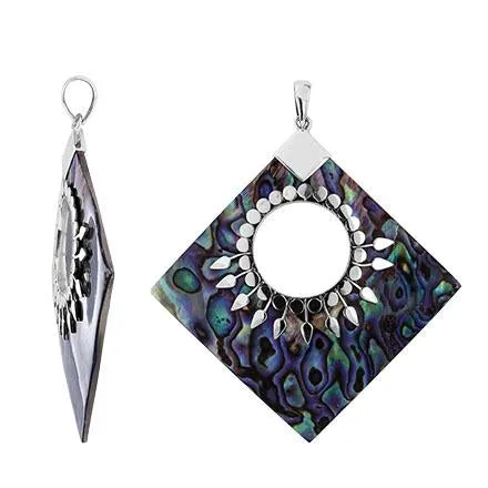 Necklaces Elisa Ilana Abalone Shell Sterling Silver Pendant Necklaces Elisa Ilana Abalone Shell Sterling Silver Pendant