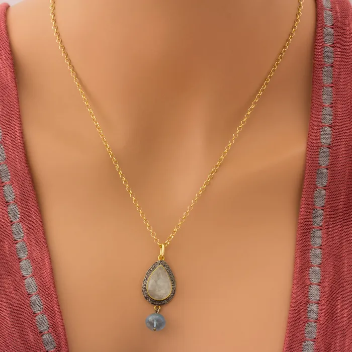 Necklaces Elisa Ilana Aquamarine Diamond Necklace Necklaces Elisa Ilana Aquamarine Diamond Necklace