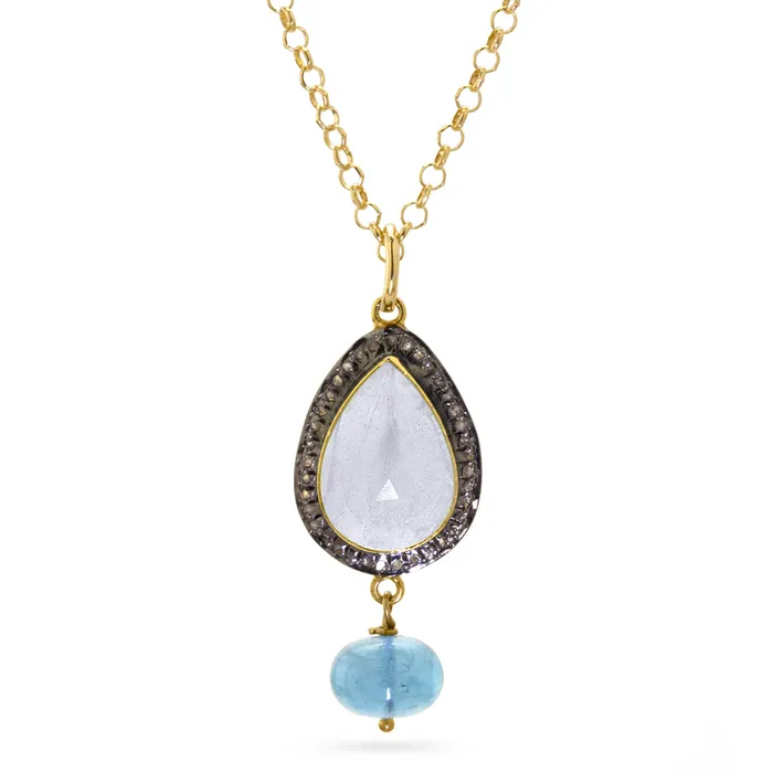 Necklaces Elisa Ilana Aquamarine Diamond Necklace Necklaces Elisa Ilana Aquamarine Diamond Necklace