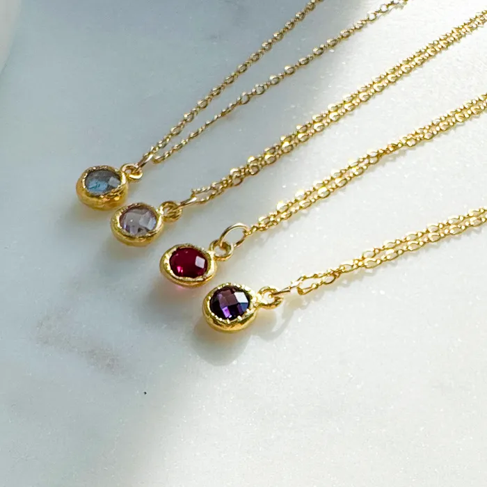 Necklaces Elisa Ilana Chain Necklace with Colored Stone Pendant Necklaces Elisa Ilana Chain Necklace with Colored Stone Pendant
