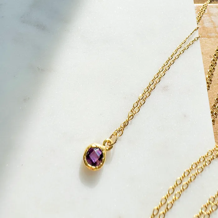 Necklaces Elisa Ilana Chain Necklace with Colored Stone Pendant Necklaces Elisa Ilana Chain Necklace with Colored Stone Pendant