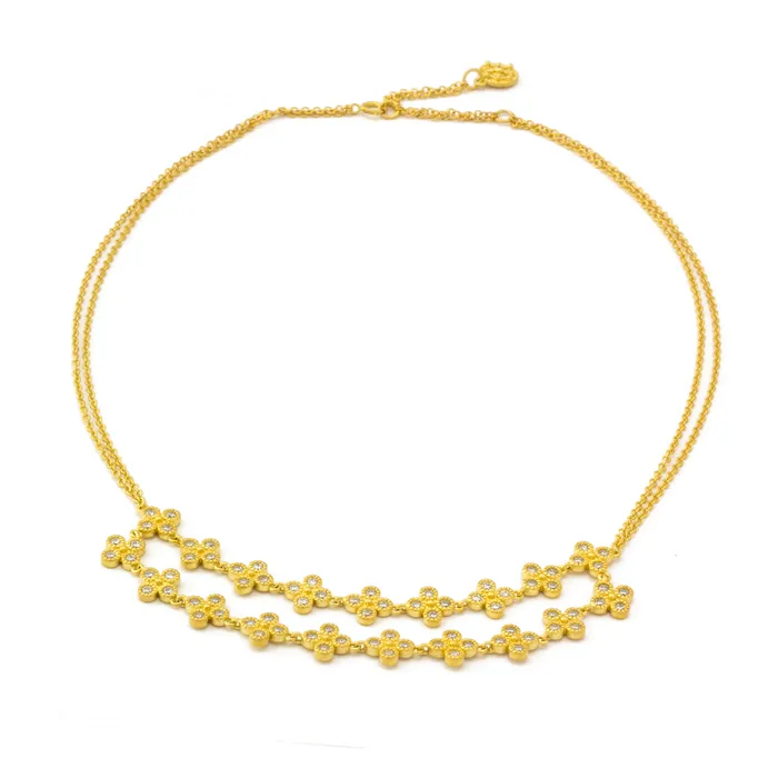 Necklaces Freida Rothman Doublerow Floral Necklace Freida Rothman