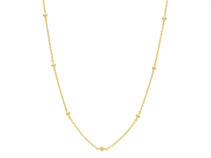 Necklaces GG GOLD CLS GURHAN Spell Gold Diamond Station Short Necklace Delicate Chain Necklaces GG GOLD CLS GURHAN Spell Gold Diamond Station Short Necklace Delicate Chain