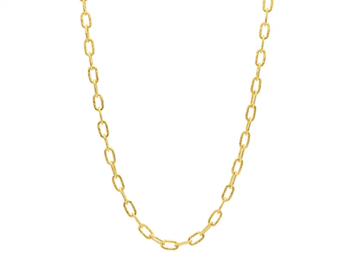 Necklaces GG GOLD TRAD GURHAN Mens Gold Link Short Necklace 9x3mm Oval Links 18 Long
