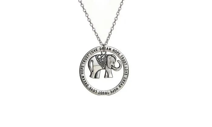 Necklaces Silver Tone Symbolic Round Pendant Necklace sparklingselections Necklaces Silver Tone Symbolic Round Pendant Necklace sparklingselections