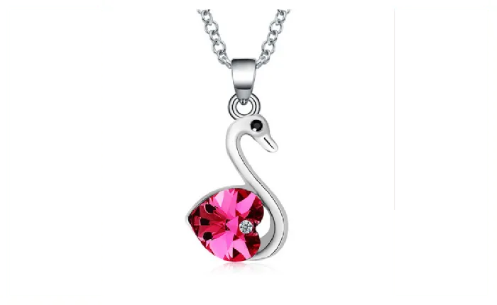 Necklaces Sparkling Selections Fashion Crystal Peach Heart Necklace Swan Pendant Necklace For Women Necklaces Sparkling Selections Fashion Crystal Peach Heart Necklace Swan Pendant Necklace For Women