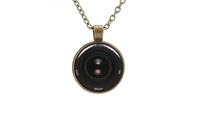 Necklaces sparklingselections Bronze Round Camera Lens Pendant Necklace