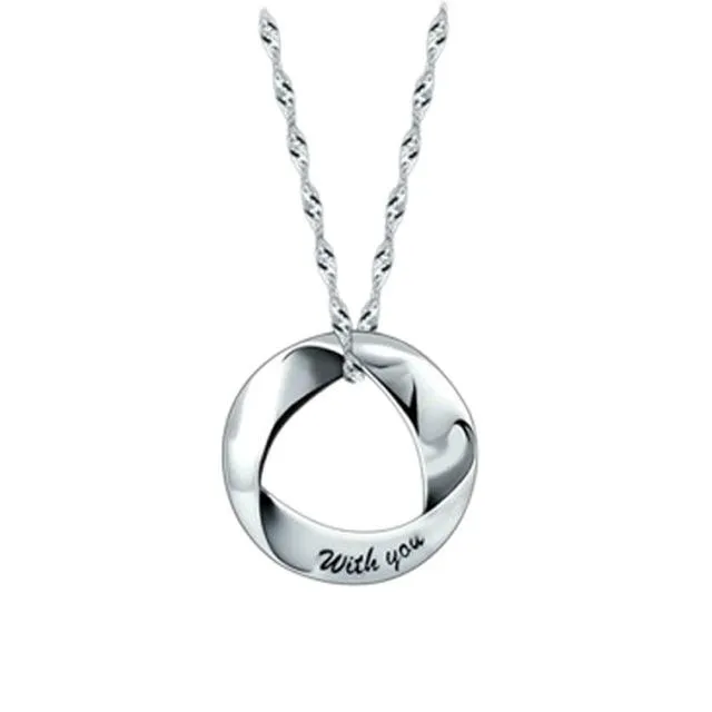 Necklaces sparklingselections Lovers Fashion Trendy Silver Color Round Pendant Necklace Necklaces sparklingselections Lovers Fashion Trendy Silver Color Round Pendant Necklace