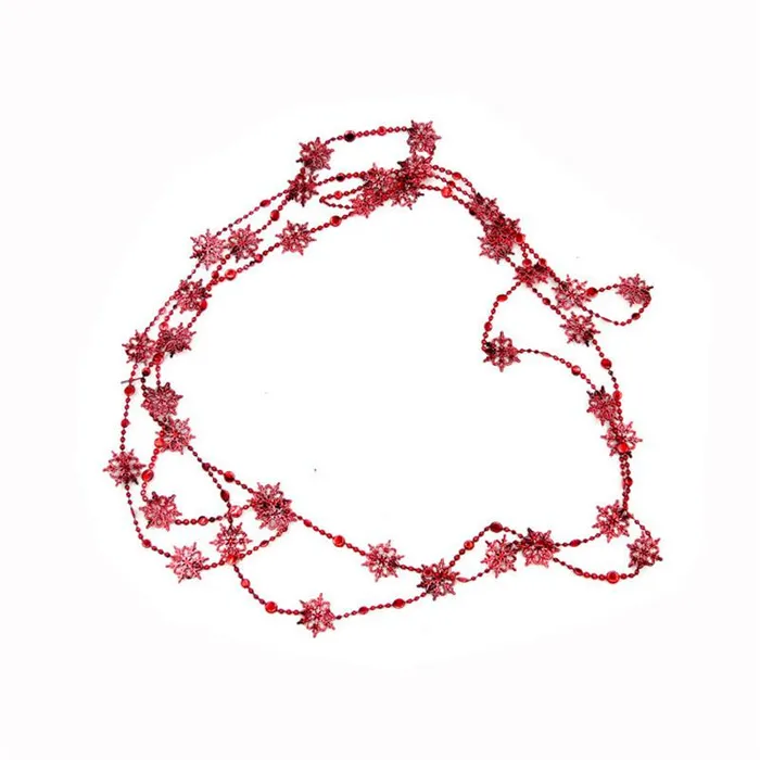 Necklaces sparklingselections Red Classic Snowflake Chain Christmas Tree Ornaments Tree Hanging Decoration Necklaces sparklingselections Red Classic Snowflake Chain Christmas Tree Ornaments Tree Hanging Decoration