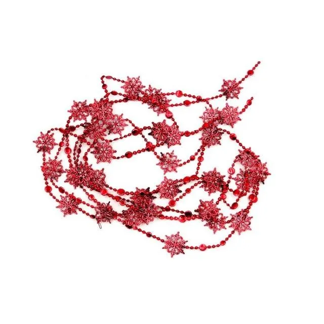 Necklaces sparklingselections Red Classic Snowflake Chain Christmas Tree Ornaments Tree Hanging Decoration Necklaces sparklingselections Red Classic Snowflake Chain Christmas Tree Ornaments Tree Hanging Decoration