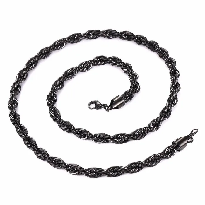 Necklaces sparklingselections Trendy Mens Hip Hop Rope Chain Necklace Stainless Steel Rock Jewelry Necklaces sparklingselections Trendy Mens Hip Hop Rope Chain Necklace Stainless Steel Rock Jewelry
