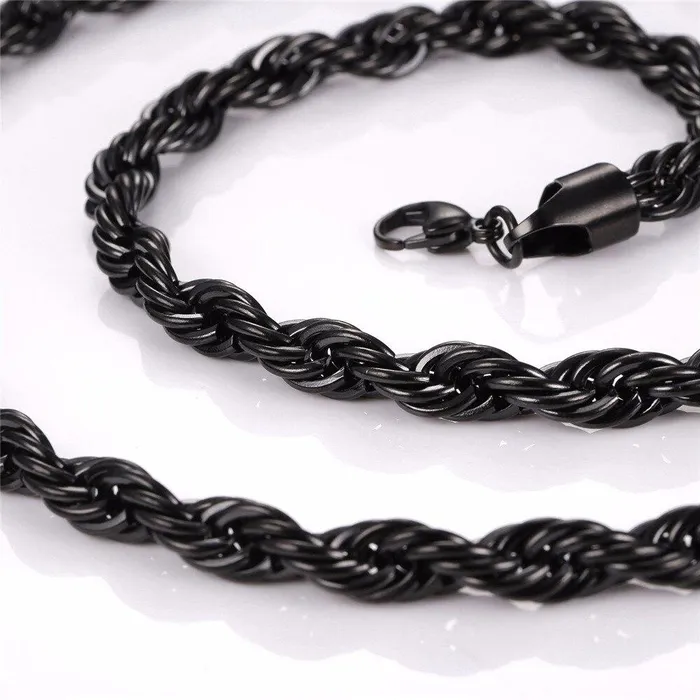 Necklaces sparklingselections Trendy Mens Hip Hop Rope Chain Necklace Stainless Steel Rock Jewelry Necklaces sparklingselections Trendy Mens Hip Hop Rope Chain Necklace Stainless Steel Rock Jewelry