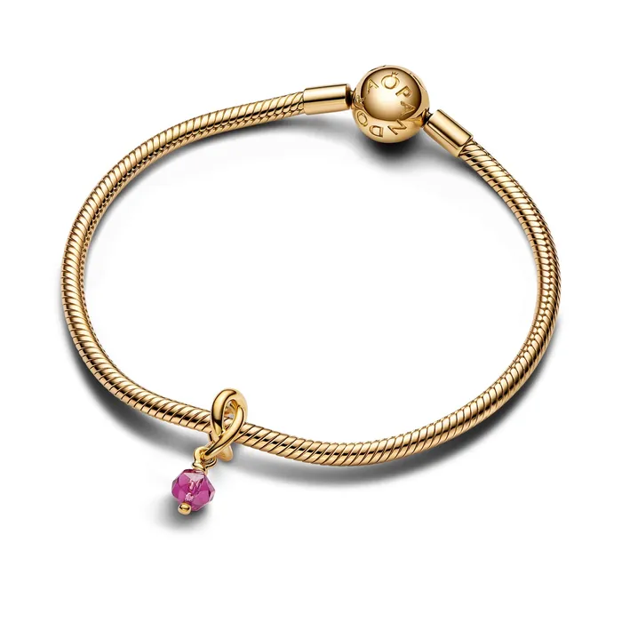 Pandora Charm Necklaces Pandora October Faceted Pink Eternity Circle Dangle Charm