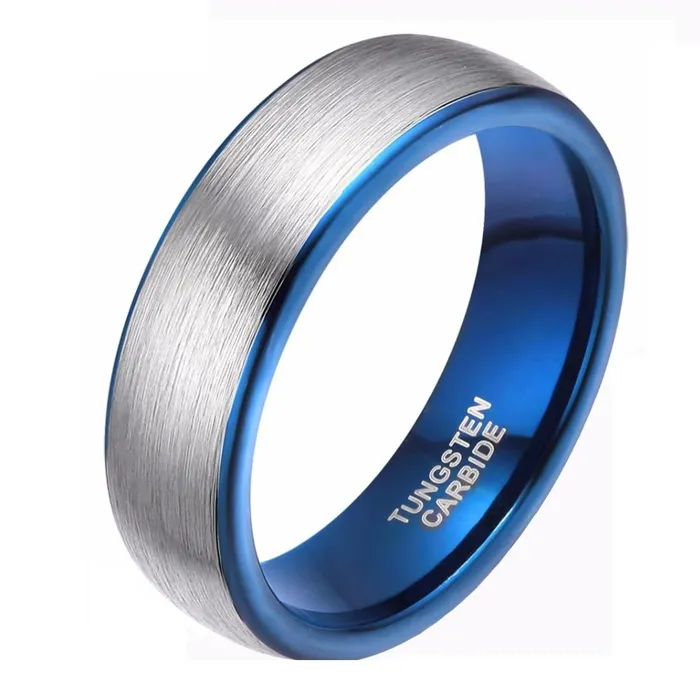 Rings sparklingselections 8mm Mens Brushed Silver Tungsten Carbide Ring