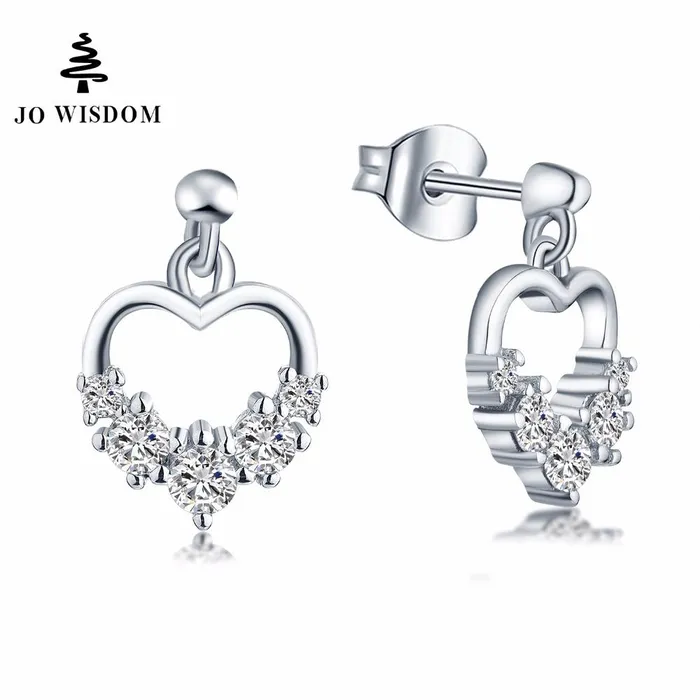 sparklingselections Earrings Silver Heart Stud Earrings For Women