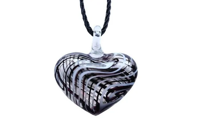 sparklingselections Necklaces Heart Lampwork Murano Glass Pendant Necklace For Women sparklingselections Necklaces Heart Lampwork Murano Glass Pendant Necklace For Women