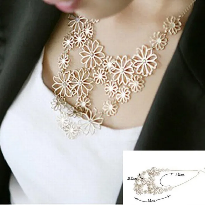 sparklingselections Necklaces Multi layer Gold Color Hollow Flowers Pendants Necklace sparklingselections Necklaces Multi layer Gold Color Hollow Flowers Pendants Necklace