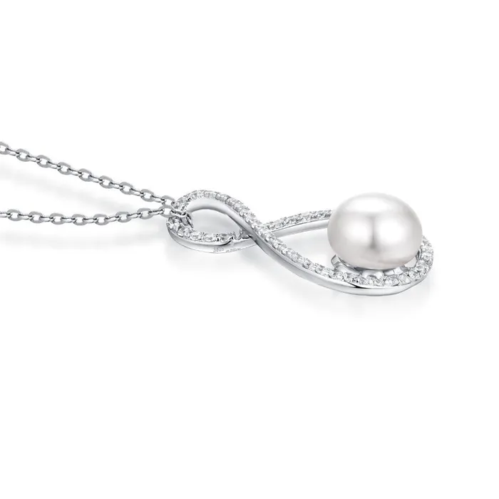 sparklingselections Necklaces Sterling Silver Pendant Necklace Natural Freshwater Pearls For Women sparklingselections Necklaces Sterling Silver Pendant Necklace Natural Freshwater Pearls For Women
