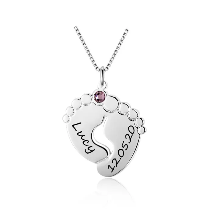 sparklingselections New Baby Feet 925 Sterling Silver Name Pendant Necklace Gift Necklaces sparklingselections New Baby Feet 925 Sterling Silver Name Pendant Necklace Gift Necklaces