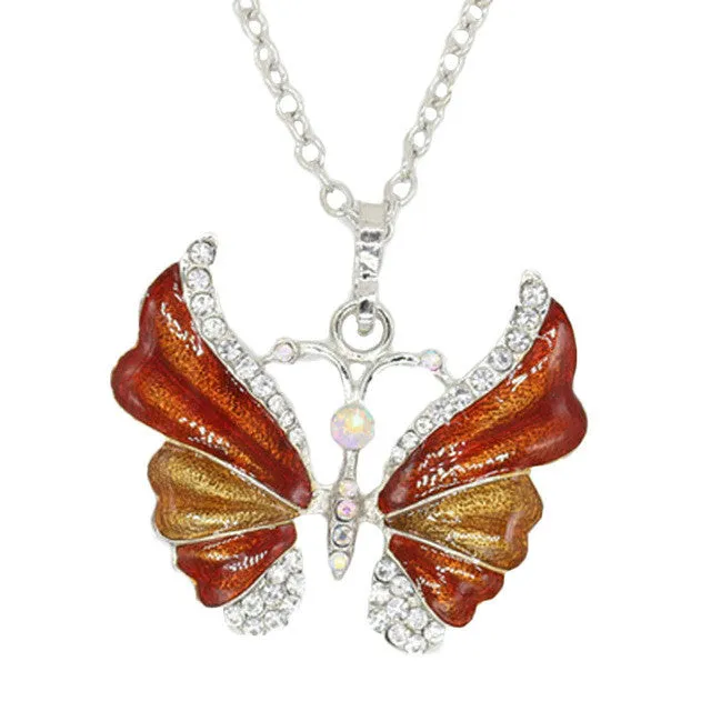 sparklingselections Trendy Crystal Butterfly Long Necklace for Women Necklaces sparklingselections Trendy Crystal Butterfly Long Necklace for Women Necklaces