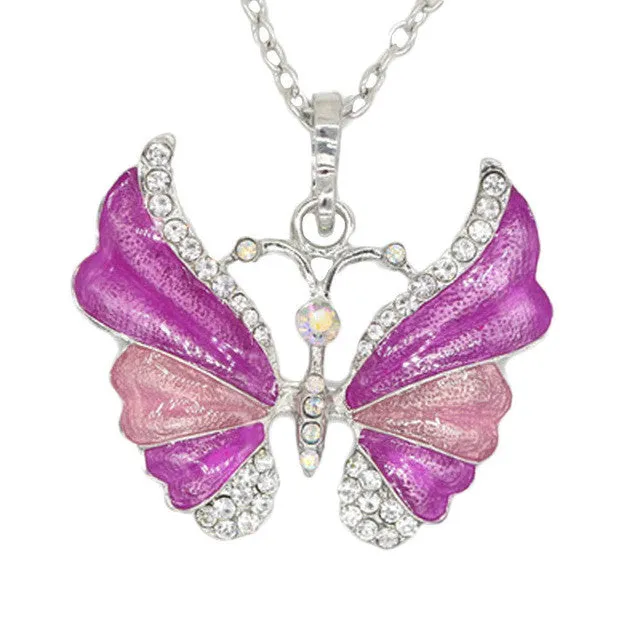 sparklingselections Trendy Crystal Butterfly Long Necklace for Women Necklaces sparklingselections Trendy Crystal Butterfly Long Necklace for Women Necklaces
