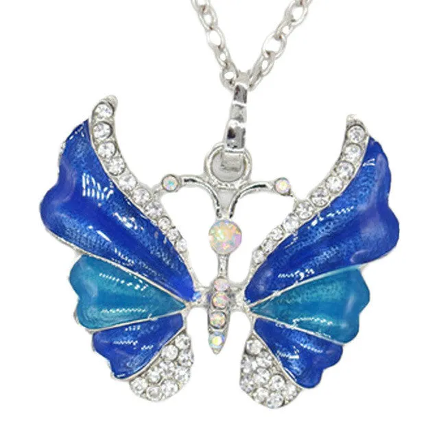 sparklingselections Trendy Crystal Butterfly Long Necklace for Women Necklaces sparklingselections Trendy Crystal Butterfly Long Necklace for Women Necklaces