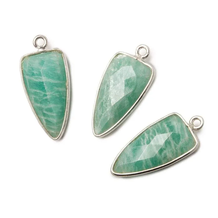 21x10mm Silver 925 Bezel Amazonite Point Pendant 1 piece Beadsofcambaycom Necklaces 21x10mm Silver 925 Bezel Amazonite Point Pendant 1 piece Beadsofcambaycom Necklaces