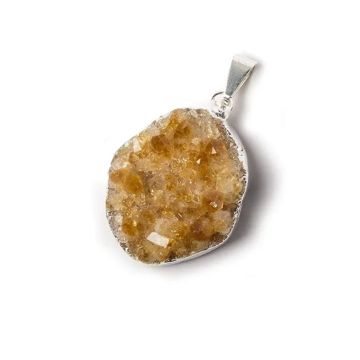 25x20mm average Silver Leaf Citrine Drusy Pendant Bail 1 piece Beadsofcambaycom Necklaces 25x20mm average Silver Leaf Citrine Drusy Pendant Bail 1 piece Beadsofcambaycom Necklaces