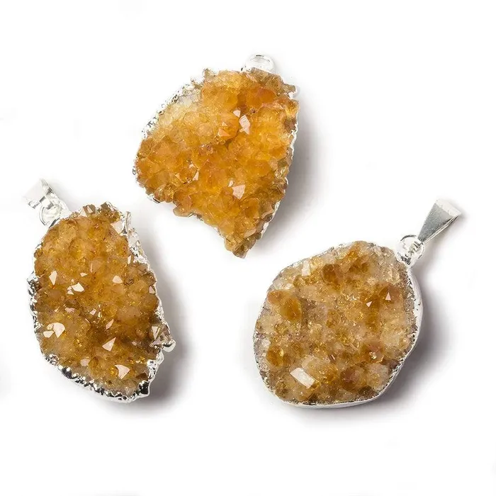 25x20mm average Silver Leaf Citrine Drusy Pendant Bail 1 piece Beadsofcambaycom Necklaces 25x20mm average Silver Leaf Citrine Drusy Pendant Bail 1 piece Beadsofcambaycom Necklaces