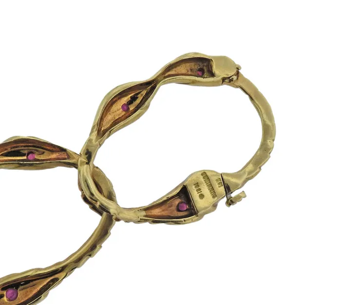 Angela Cummings Necklaces 1980s Angela Cummings Ruby Gold Link Necklace