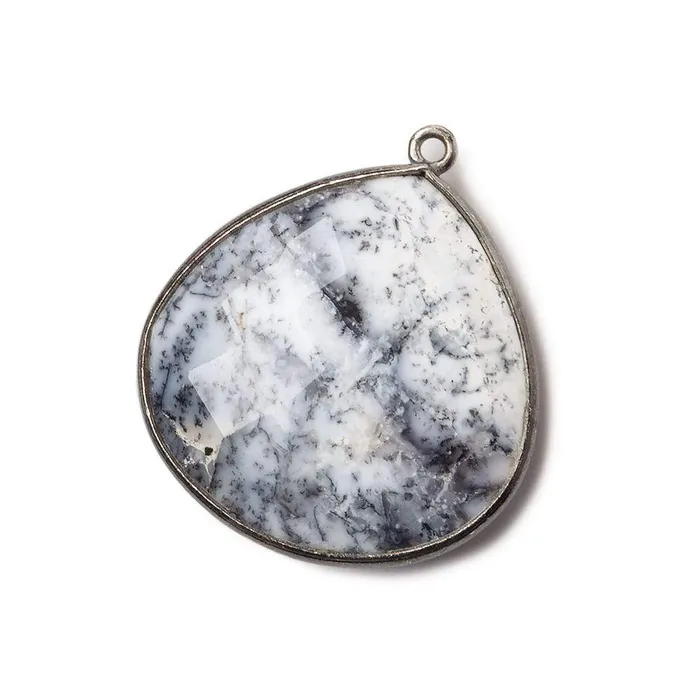 Beadsofcambaycom Necklaces 27x27mm Black Gold 925 Bezeled Dendritic Opal opaque faceted heart Pendant 1 piece Beadsofcambaycom Necklaces 27x27mm Black Gold 925 Bezeled Dendritic Opal opaque faceted heart Pendant 1 piece