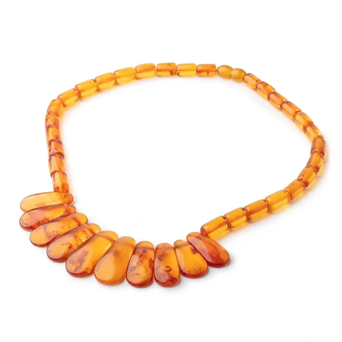 Beadsofcambaycom Necklaces Baltic Amber Necklace 16 inch 42 pieces Beadsofcambaycom Necklaces Baltic Amber Necklace 16 inch 42 pieces