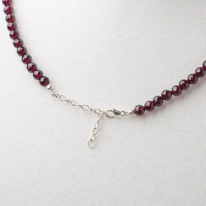 Beadsofcambaycom Necklaces Rhodolite Garnet Faceted Round Necklace AAA