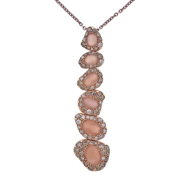 Bucherer Bucherer Gold Moonstone Diamond Pendant Necklace Necklaces