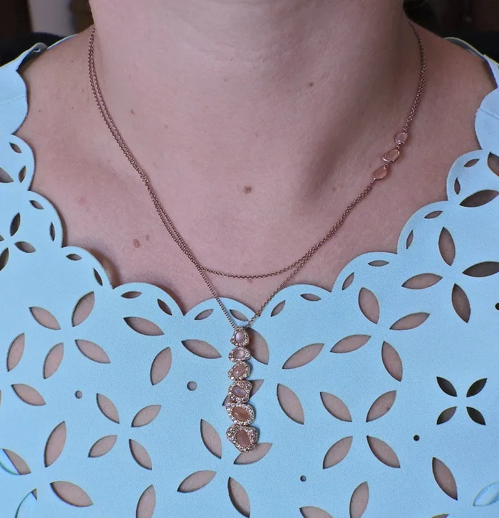 Bucherer Bucherer Gold Moonstone Diamond Pendant Necklace Necklaces