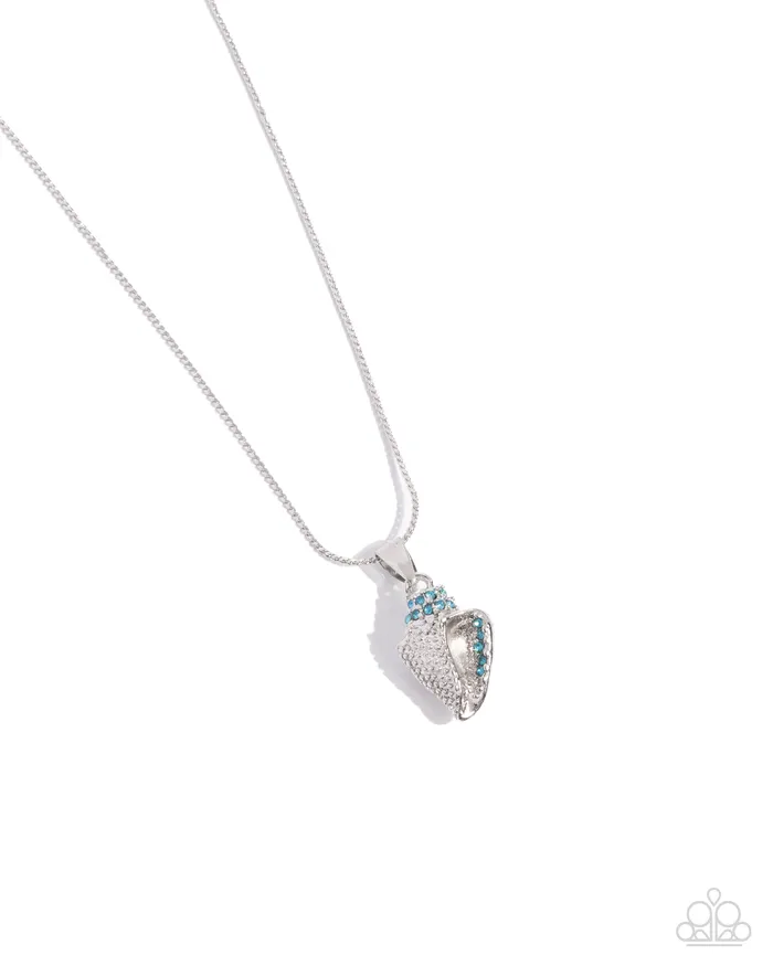 Conch Confidence Blue Necklace Jewelry by Bretta Paparazzi Accessories Necklaces