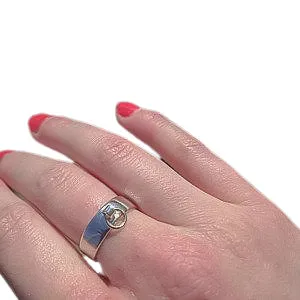 Erosmoon Rings STORY OF O RING Sterling Silver with a 9K Gold O ring Handmade in your size