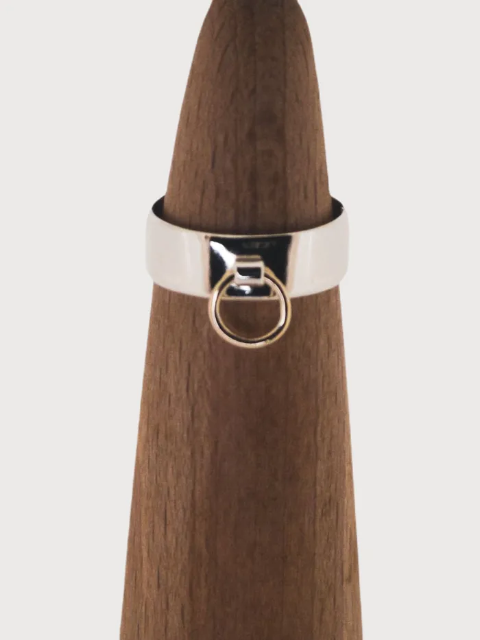 Erosmoon Rings STORY OF O RING Sterling Silver with a 9K Gold O ring Handmade in your size
