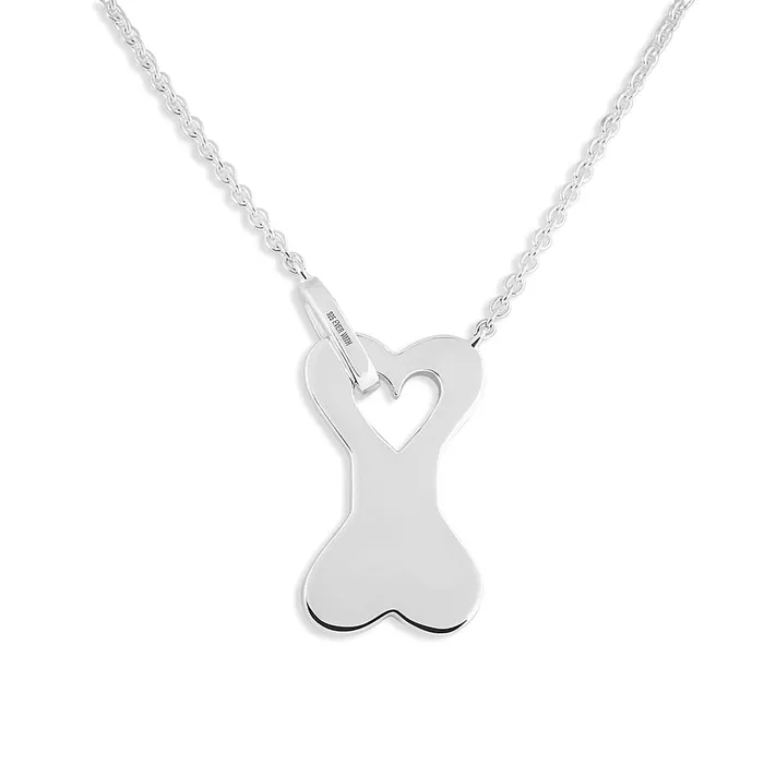 EverWith Necklaces EverWith Engraved Dog Bone Pawprint Memorial Necklace with Fine Crystals