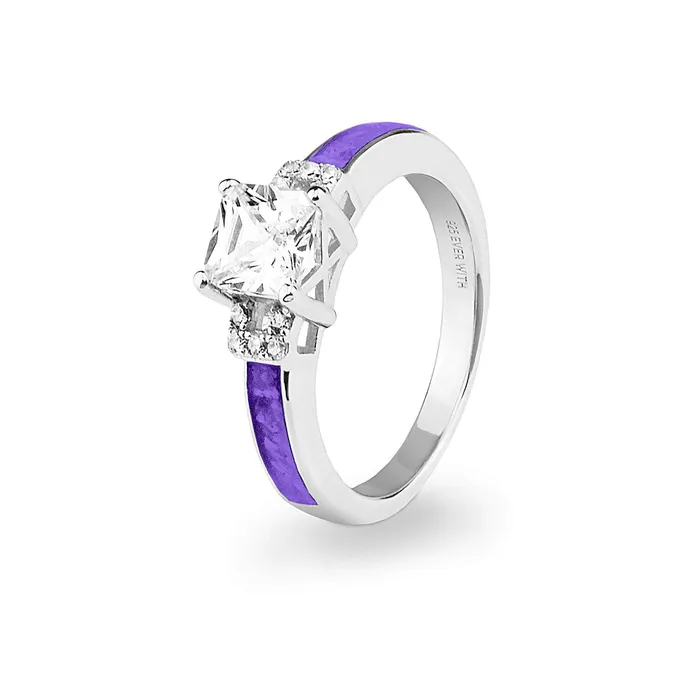 EverWith Rings EverWith Ladies Honor Memorial Ashes Ring with Fine Crystals