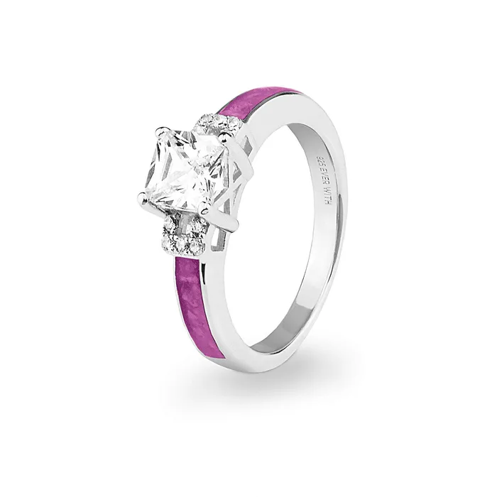 EverWith Rings EverWith Ladies Honor Memorial Ashes Ring with Fine Crystals