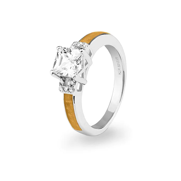 EverWith Rings EverWith Ladies Honor Memorial Ashes Ring with Fine Crystals
