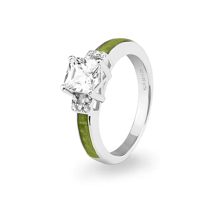 EverWith Rings EverWith Ladies Honor Memorial Ashes Ring with Fine Crystals