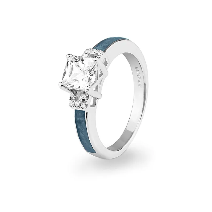 EverWith Rings EverWith Ladies Honor Memorial Ashes Ring with Fine Crystals